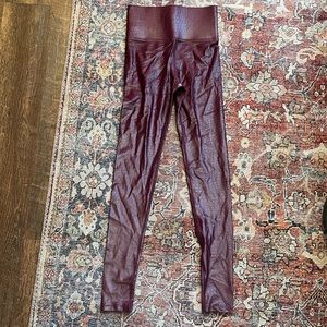 XXS Carbon 38 Crocodile Print Leggings in Tamara Shine Dark Amethyst